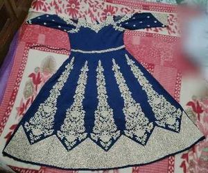 Elegant Navy Blue Embroidered Dress