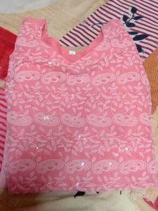 Elegant Pink Embroidered Kurti