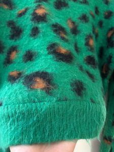 Green Leopard Print cropped Sweater