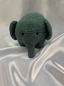 Cute Grey Crochet Plushie Elephant