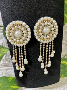 White Pearl Earrings