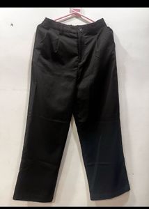 Black Wide Leg Trousers High Rise