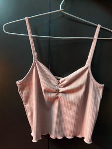 Cute Pink Ribbed Tank Top