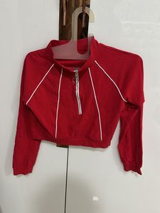 Bright Maroon Stylish Crop Top