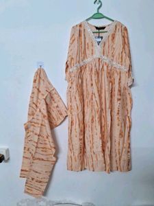 New Tie Dye Co Ord Kurti Bottom Set Festive Cord