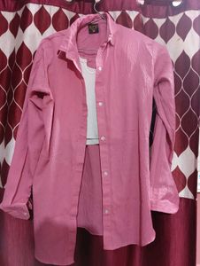 Women Oversize Shirt With Tank Top