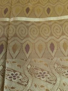 Tan With Meroon Semi Silk Saree ..