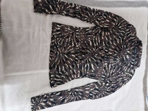 Animal Print Mesh Shirt