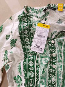 Green Floral Frock Dress