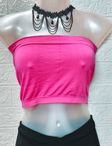 Pink Bandeau Top For Small To Large Size