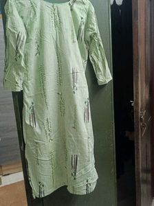 Green Printed Kurta