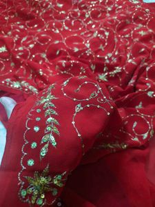 Red ♥️ aarii tari work saree vintage