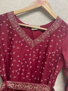 NEERU’S Maroon Long Frock