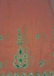 Coral Stones And Breads Saree