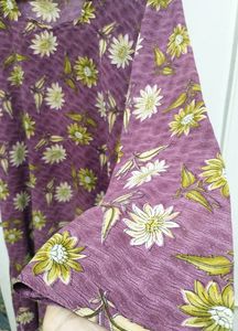 Flower Printed Brown And Purple Suit Set