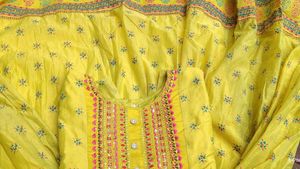 Cotten Gown With Belt And Duppta Set