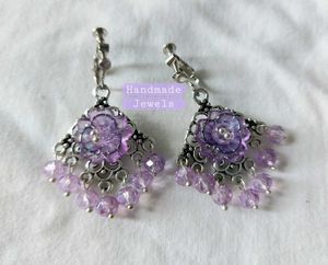 Purple/Black Theme Handmade Earrings