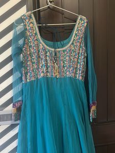 Elegant Teal Anarkali Kurta Set