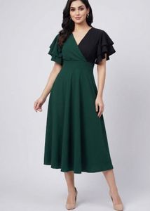 Beautiful Ruffle Sleeve Imported Dress