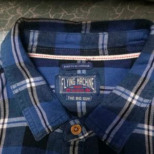 Flying Machine Blue Plaid Shirt
