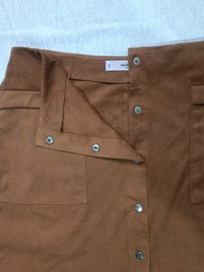 MANGO Suede Mini Skirt with Pocket