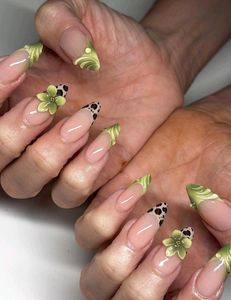 Floral Eith Animal Print Press On Nail