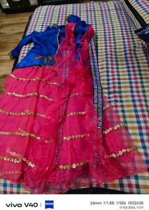 embroidery  girls gown with attached dupaataa