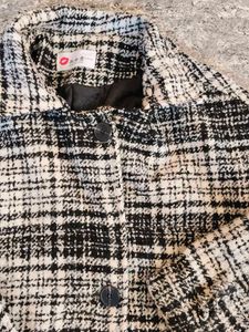 Vintage Plaid Wool Blend Coat