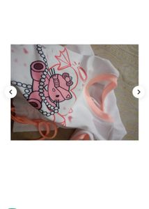 White &amp; Pink Ringer Tee