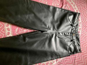 Straight leg leather pants