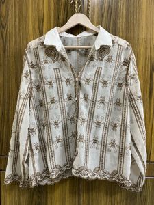Vintage Style Patterned Blouse