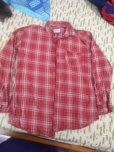 Xl Red Plaid Shirt(Long Sleeve, Regular Fit)