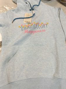 Cute embroidered 'Happiness' hoodie