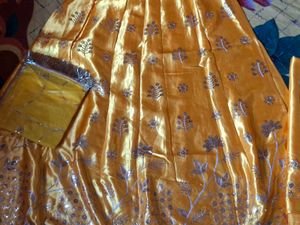 Yellow SATIN Pure Poshak