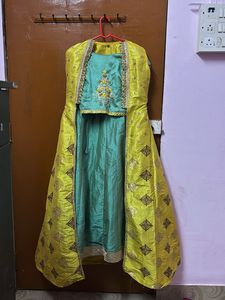Green Silk Lehenga Skirt