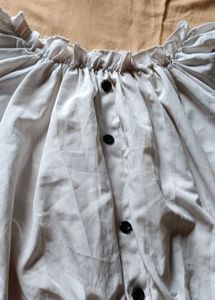 Light Blue Off-Shoulder Blouse