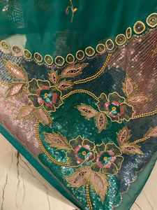 Elegant Teal Saree