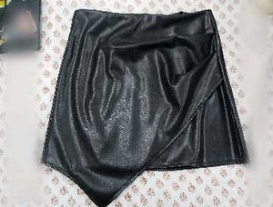 Chic Black Faux Leather Mini Skirt