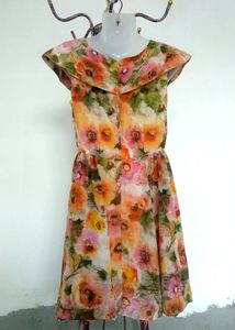 Dreamy Floral Knee Length Dress