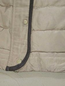 Beige Puffer Coat with Hood