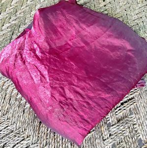 Burgundy fandy silk Shimmer Dress Material
