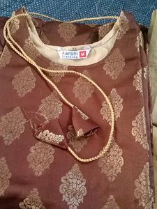 Elegant Brown &amp; Gold Salwar Suit