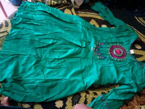 Green Embroidered Kurti