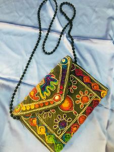 Black Colourfull Print Boho Style Sling