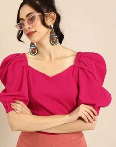 Pink Puff Sleeve Top