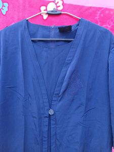 Navy Blue Open Front Coat