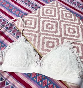 Trendy Lace White Bra