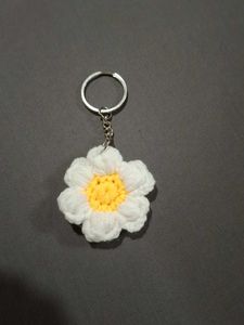 Crochet Daisy Keychain