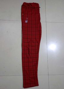 Red Checked Casual Pants