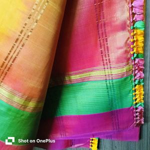 Ethnic Yellow Saree with tassles